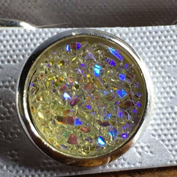 Yellow Faux Druzy Earrings - Picture 7 of 7